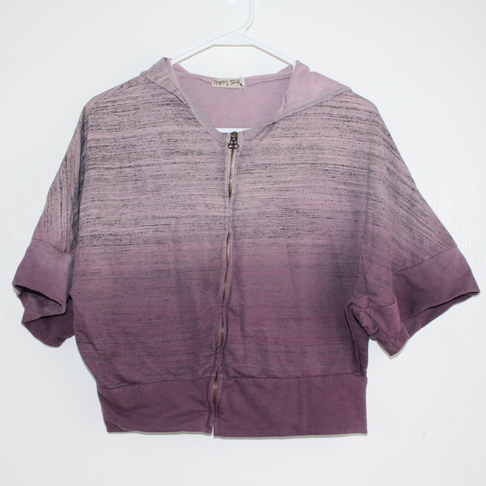 Gypsy Daisy Tie Dye Sz M Oversized Hooded Crop Top